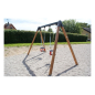 Preview: Babyschaukel Doppelschaukel Holz für den Spielplatz