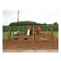 Preview: Reifenschaukel zweifach und Nestschaukel 90 cm Holz für den Spielplatz