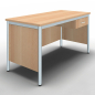 Preview: Lehrerschreibtisch Klassik, 130 x 65 cm, Modell B mit Blenden, Sponeta