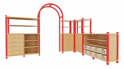 Regalsystem, Raumteiler Sandra für Kindergarten, Benneckenstein