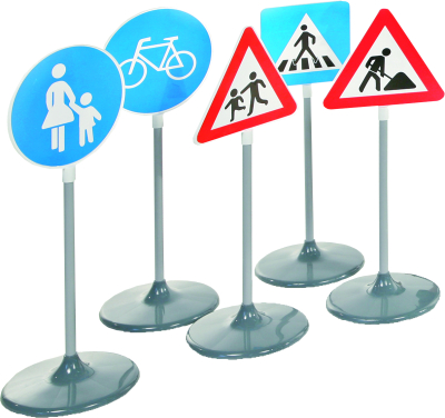 Verkehrsschilder-Set B, 5 teilig aus Kunststoff