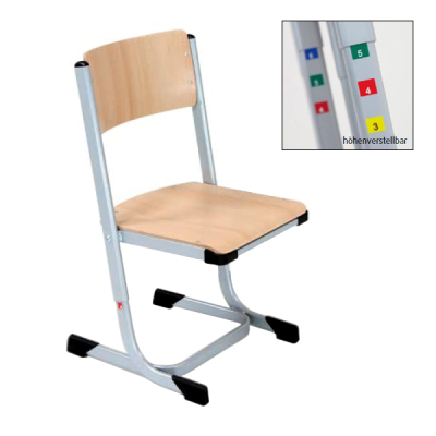 Schülerstuhl, Kufenstuhl Basic, höhenverstellbar 30 - 42 cm, stapelbar