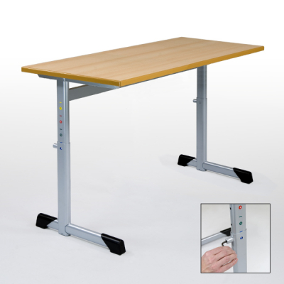 Schülertisch Zweisitzer 130 x 50 cm, höhenverstellbar 52 -70 cm, Sponeta