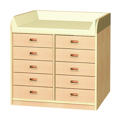 Wickelkommode mit 2 x 5 Schubläden, WKO-05