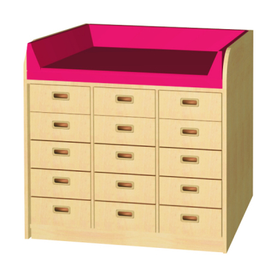 Wickelkommode mit 3 x 5 Schubläden, für Krippe, Kindergarten, Kita, WKO-06