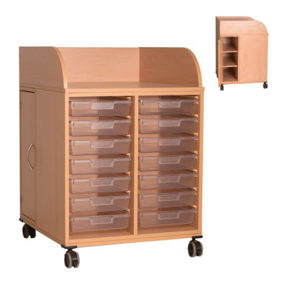Wickelwagen, fahrbarer Wickeltisch, Wickelkommode mit Rädern, Tiefe 75 cm