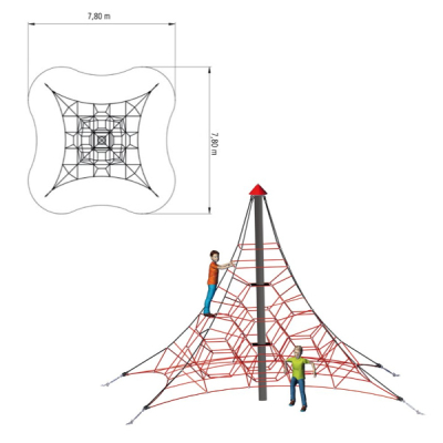 Kletterpyramide Seilpyramide SPIDER 4 von Huck