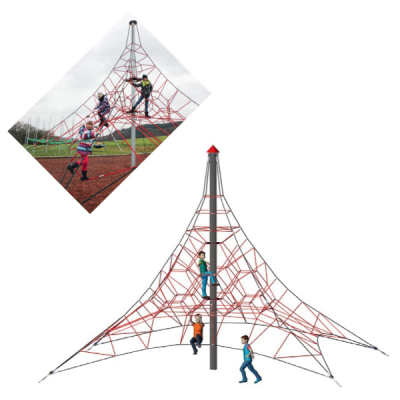 Kletterpyramide Seilpyramide SPIDER 6 mit 4 Abspannungen von Huck