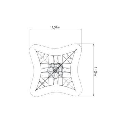 Kletterpyramide Seilpyramide SPIDER 6 mit 4 Abspannungen von Huck