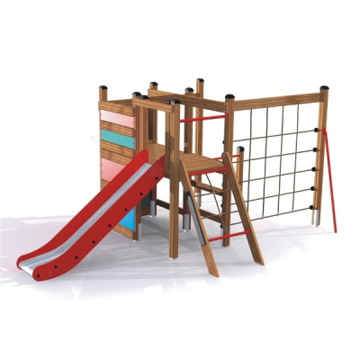 Spielkombination Kramladen mit Rutsche für Spielplatz und Kindergarten