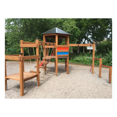 Spielturm Leuchtturm mit Brücke für Spielplatz und Kindergarten