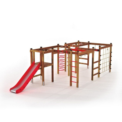 Große Kletteranlage mit Rutsche für den Spielplatz
