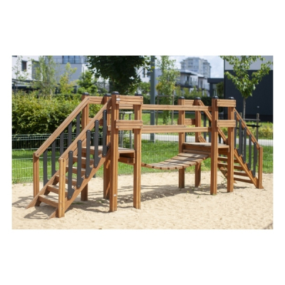 Outdoor Fitnessgerät: Hängebrücke, Treppensteigen, Gleichgewicht
