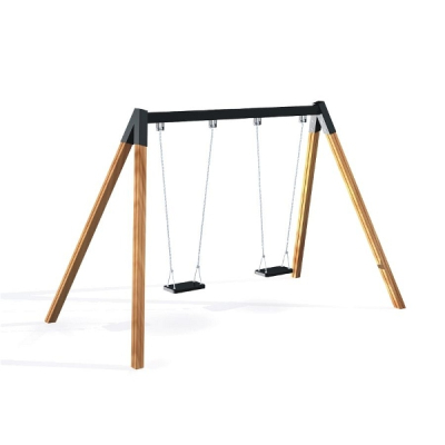 Brettschaukel Doppelschaukel Holz für Spielplatz und Kindergarten