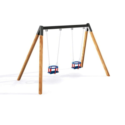Babyschaukel Doppelschaukel Holz für den Spielplatz