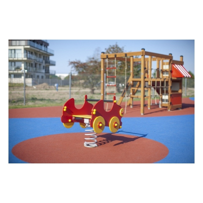 Federwippe Zweisitzer Auto für Spielplatz und Kindergarten