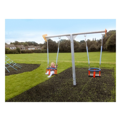 Babyschaukel Doppelschaukel mit Metall-Mittelmast für den Spielplatz