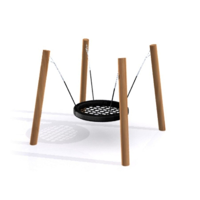 Nestschaukel 90 cm mit vier Holzpfosten für den Spielplatz