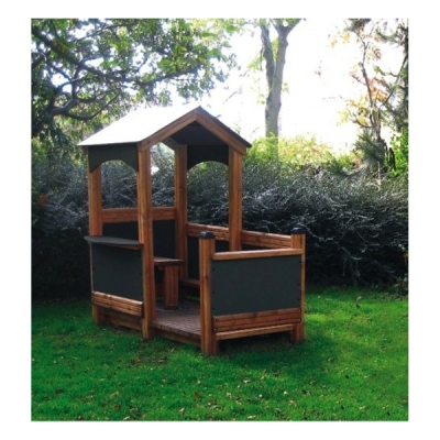 Spielhaus Häuschen mit Veranda Natur für den Spielplatz
