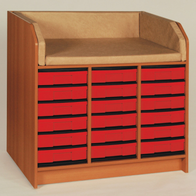 Wickelkommode m. 18 Kunststoffschüben u. Auflage f. Kindergarten
