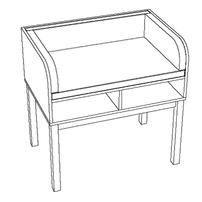 Wickeltisch inklusive Wickelauflage 104 x 103 x 70 cm