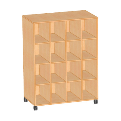 Bettzeugwagen für Kinderkrippe, Kindertagesstätte, 16 Fächer