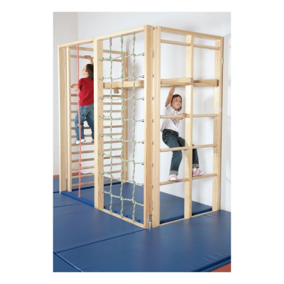 Klappturnwand, Sprossenwand, Kletterwand 5-teilig mit Leiter