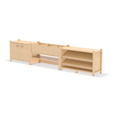 Regalsystem, Raumteiler Bücherwurm für Kindergarten, SFB