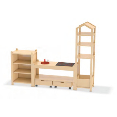 Regalsystem Raumteiler Küchenfee f. Kindergarten, Benneckenstein