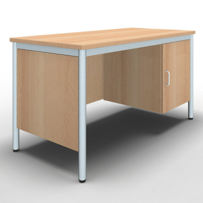 Lehrerschreibtisch Klassik, 130 x 65 cm, Modell F mit Blenden, Sponeta