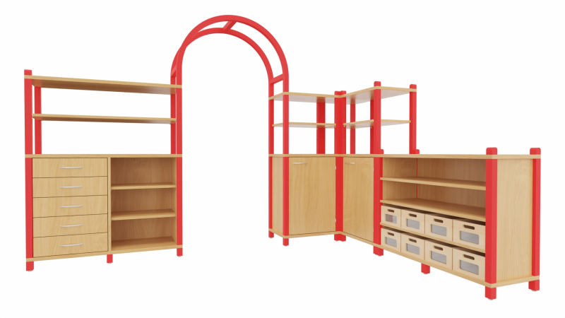 Regalsystem, Raumteiler Sandra für Kindergarten, Benneckenstein