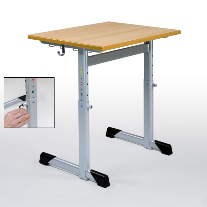 Schülertisch Einsitzer 70 x 55 cm, höhenverstellbar 52 -70 cm, Sponeta