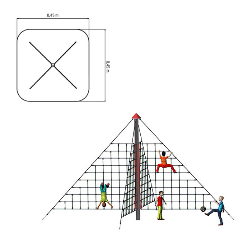 Kletterpyramide Seilpyramide X-Pyramide Maxi von Huck