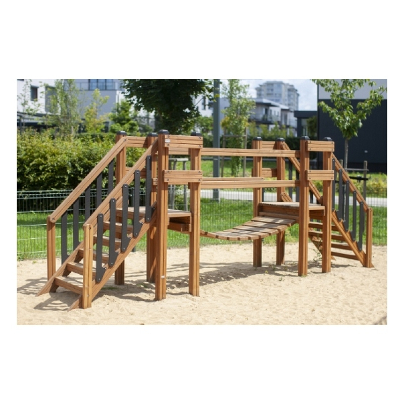 Outdoor Fitnessgerät: Hängebrücke, Treppensteigen, Gleichgewicht