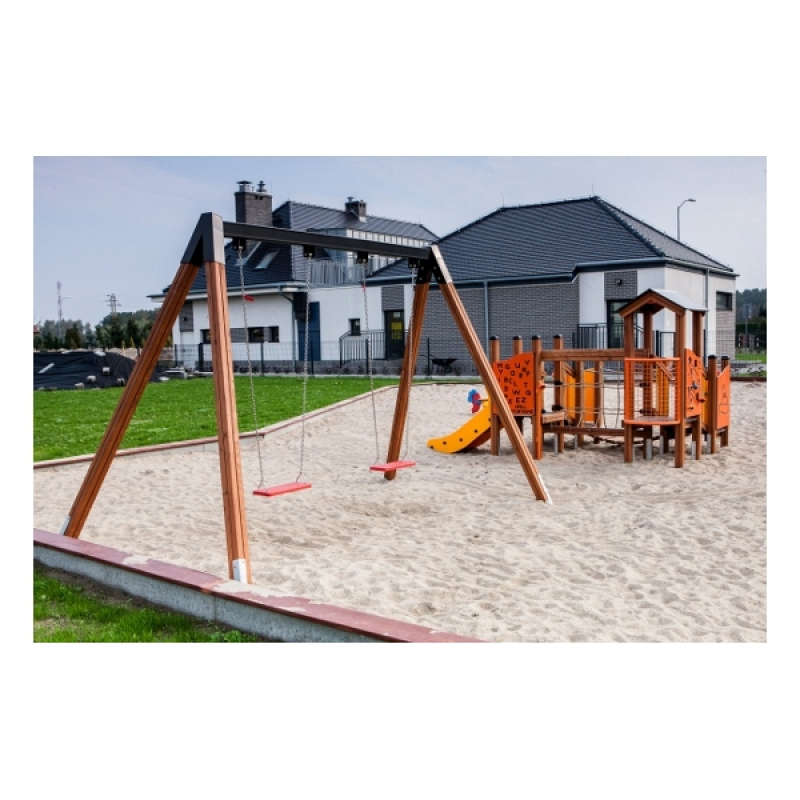 Brettschaukel Doppelschaukel Holz für Spielplatz und Kindergarten
