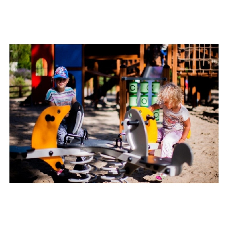 Federwippe Viersitzer Walross für Spielplatz und Kindergarten