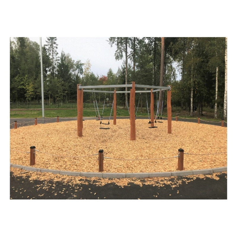 Sechseckige Schaukel Nature für Spielplatz und Kindergarten