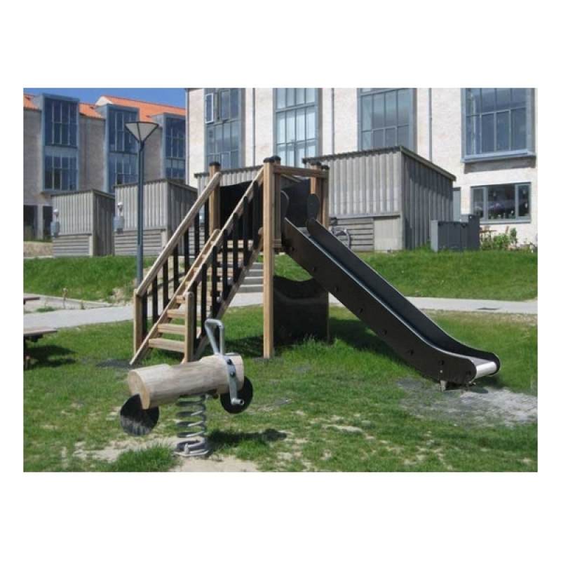Spielturm Logo Natur mit Rutsche für Spielplatz und Kindergarten