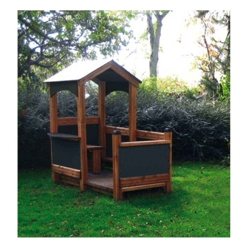 Spielhaus Häuschen mit Veranda Natur für den Spielplatz