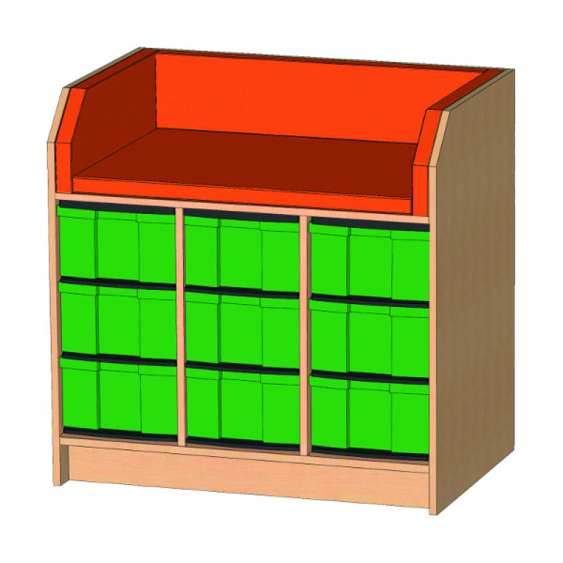 Wickelkommode m. 9 Kunststoffschüben u. Auflage f. Kindergarten
