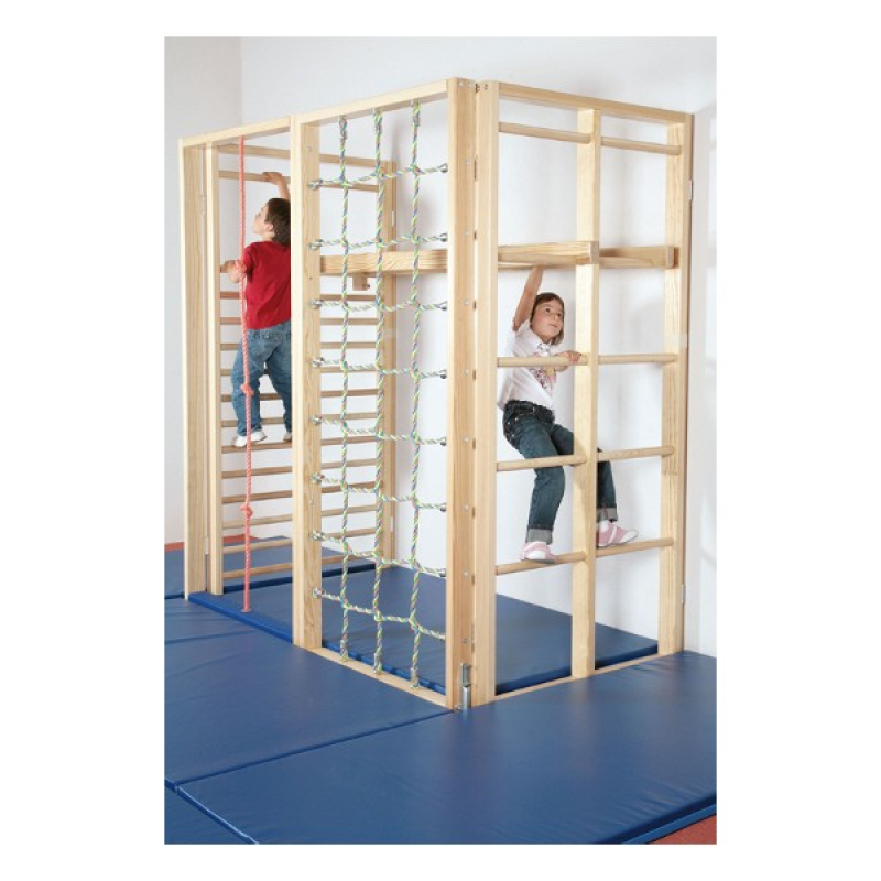 Klappturnwand, Sprossenwand, Kletterwand 5-teilig mit Leiter