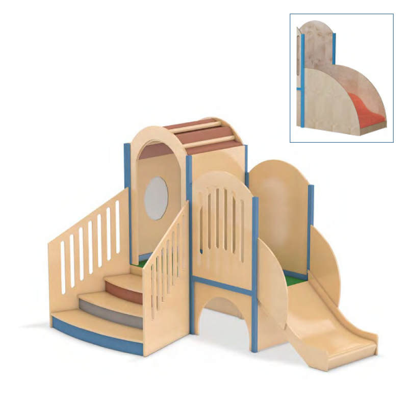 Mini-Spielburg, Krabbelburg, Spielebene, Spielhaus Lichtbogen für Krippe, Kita