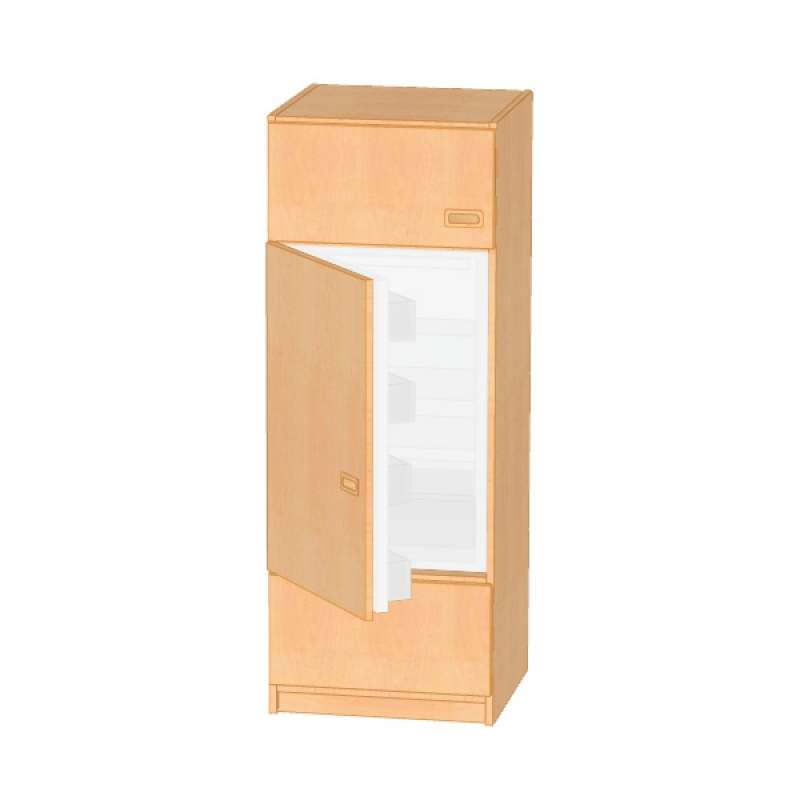 Hochschrank für Einbaukühlschrank für Kindergartenküche in Kinderhöhe