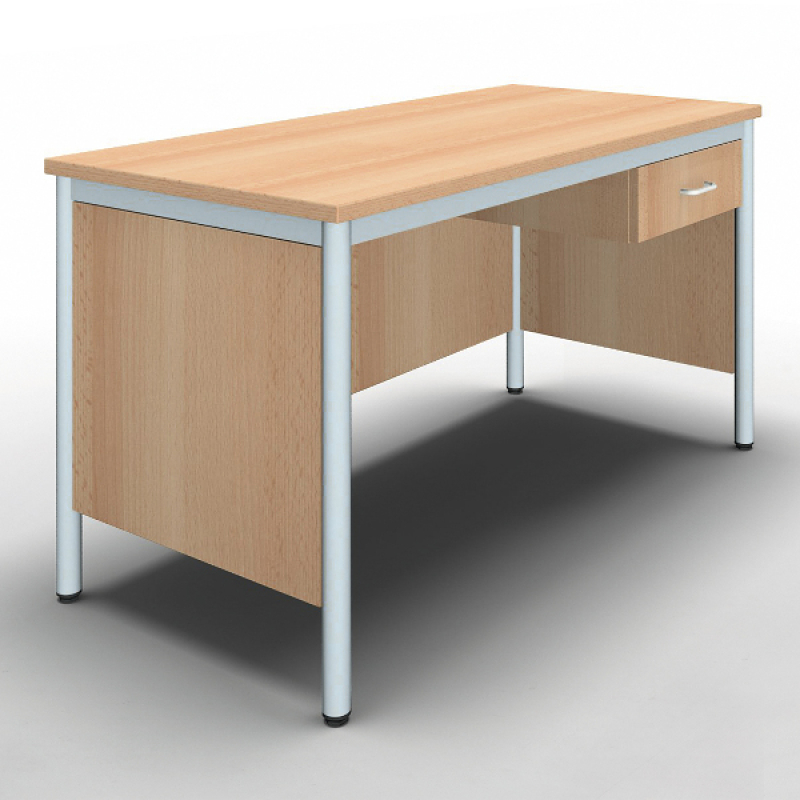 Lehrerschreibtisch Klassik, 130 x 65 cm, Modell B mit Blenden, Sponeta