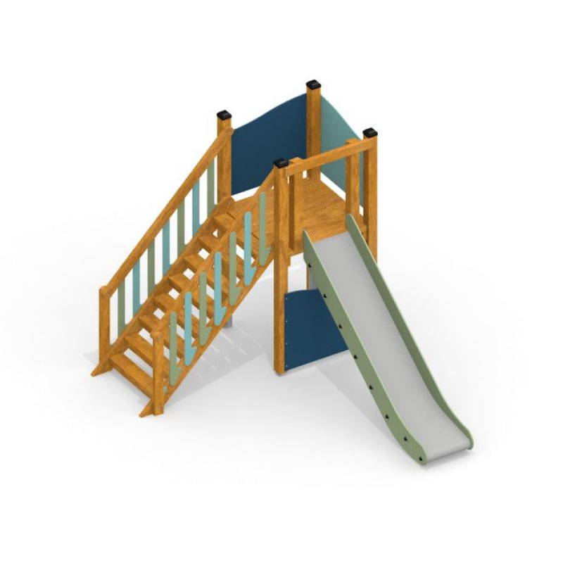 Spielturm Logo Natur mit Rutsche für Spielplatz und Kindergarten