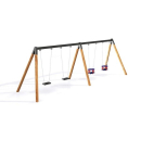 Babyschaukel und Brettschaukel vierfach Holz für den Spielplatz