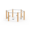 Sechseckige Schaukel Nature für Spielplatz und Kindergarten