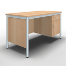 Lehrerschreibtisch Klassik, 130 x 65 cm, Modell S mit Blenden, Sponeta