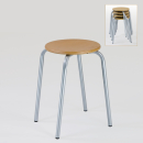 Vierbeinhocker, Stapelhocker für Werkraum in Schulen von Sponeta